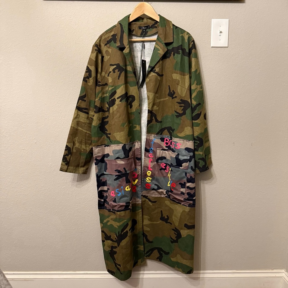 For Her Women Jacket Green Camouflage Size 1X - Picture 4 of 16